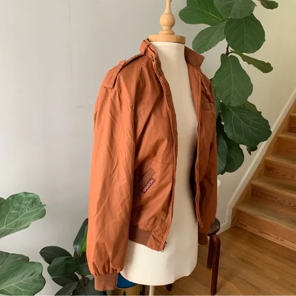 Vintage 1990s Cognac Bomber Jacket | Lightweight & Effortlessly Chic - Picture 7 of 10